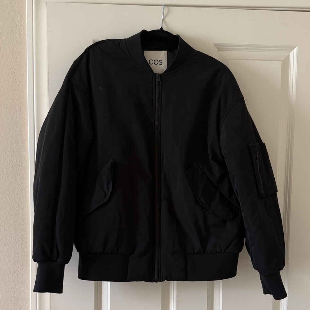 COS Black Oversized Bomber Jacket